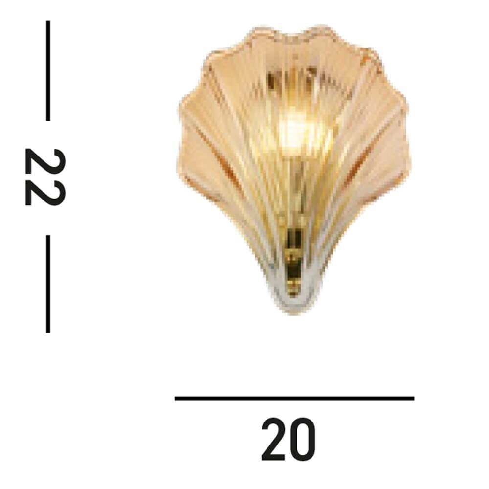 Wandleuchte Shell mit Braunglas Searchlight 5053423271118