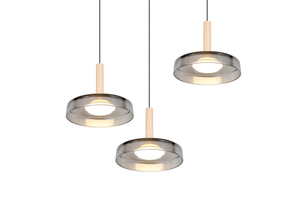 3-flammige LED-Hängelampe Celeste Rauchglas Trio 4017807616897