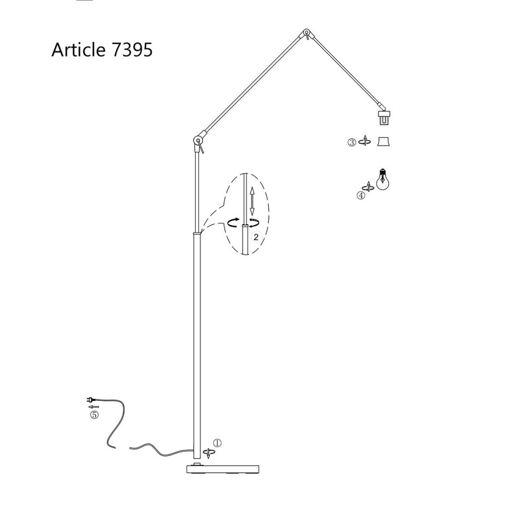 Schwarze Stehlampe Prestige Chic mit Korkkappe Ø40 cm Steinhauer 8712746180527