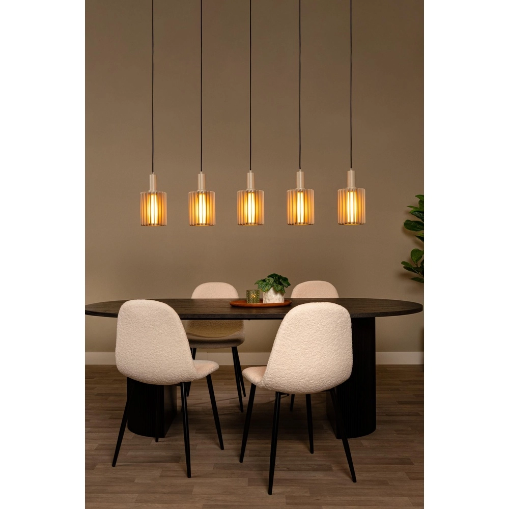 5-Licht Pendellampe Lambres Gerade taupe Lucide 5411212452979