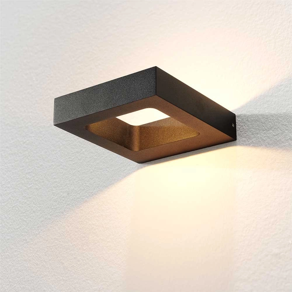 LED-Fassadenscheinwerfer Carre 13cm - schwarz Artdelight 8719831733385