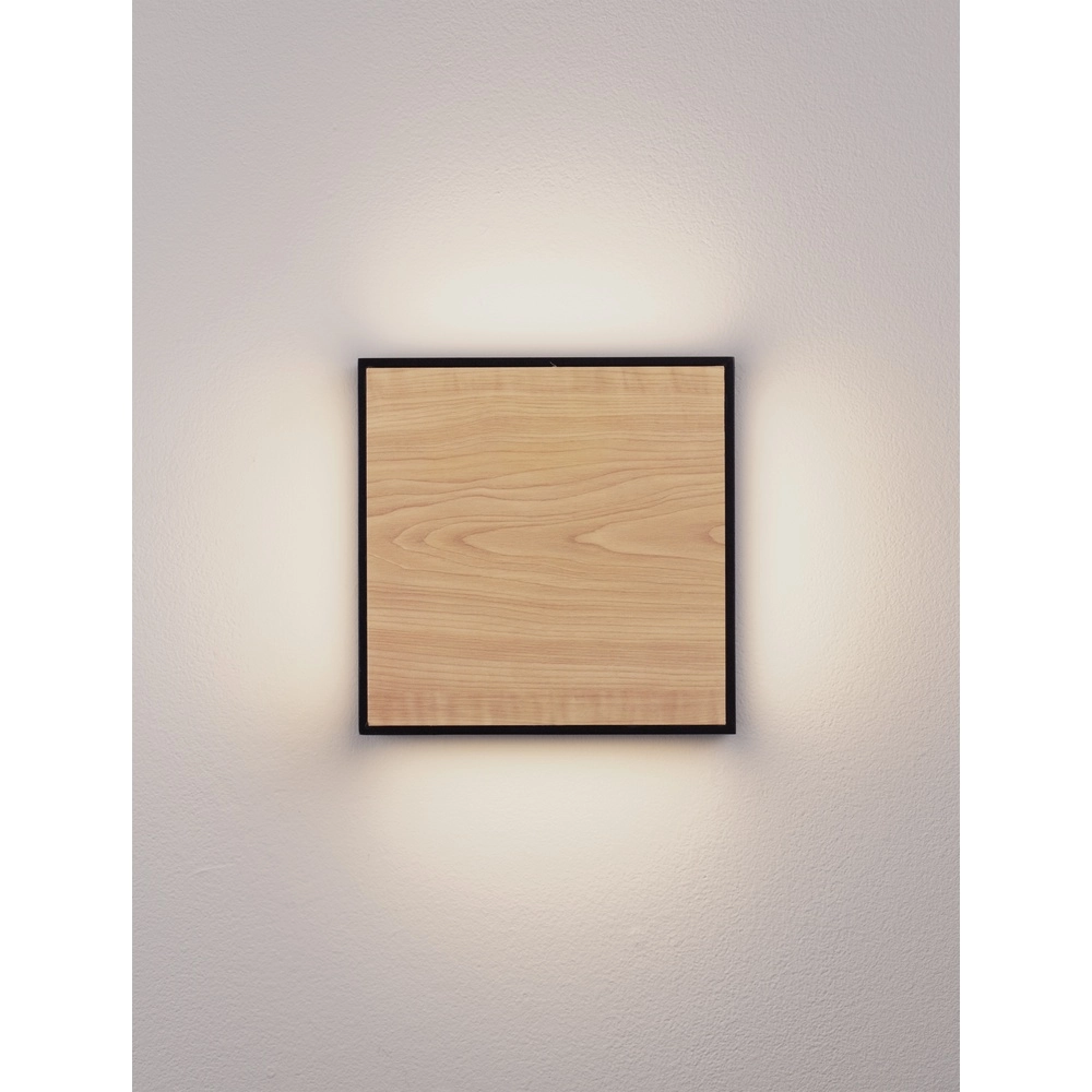 Quadratische Wandleuchte Astral anthrazit mit Holz Lyora 5212017449924
