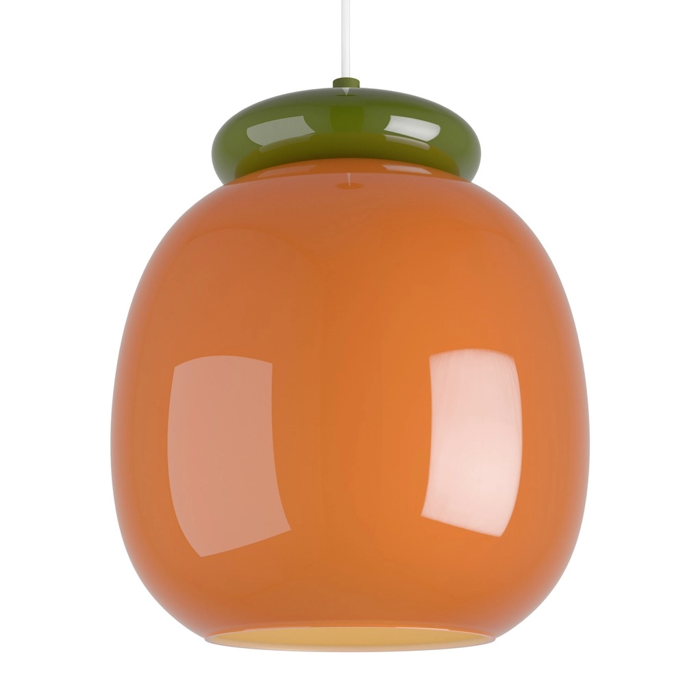 Design-Pendellampe Berardelli orange mit grünem Ø 23 cm