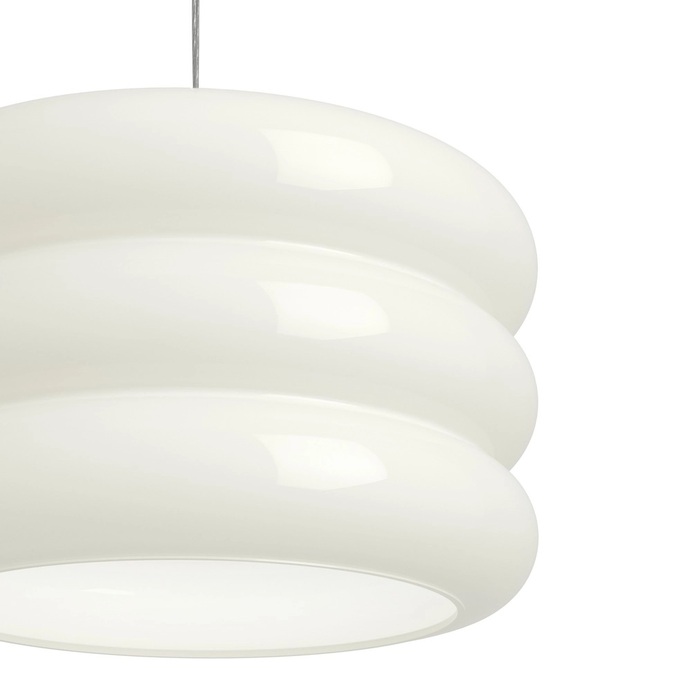 Design-Pendellampe Tortora Chrom mit weißem Ø 30cm