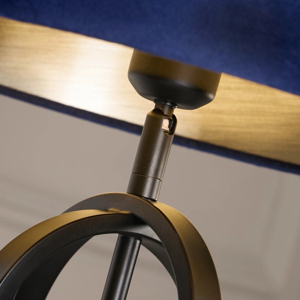 Tischlampe Chic schwarz mit blauer Kapuze Searchlight 5053423305042
