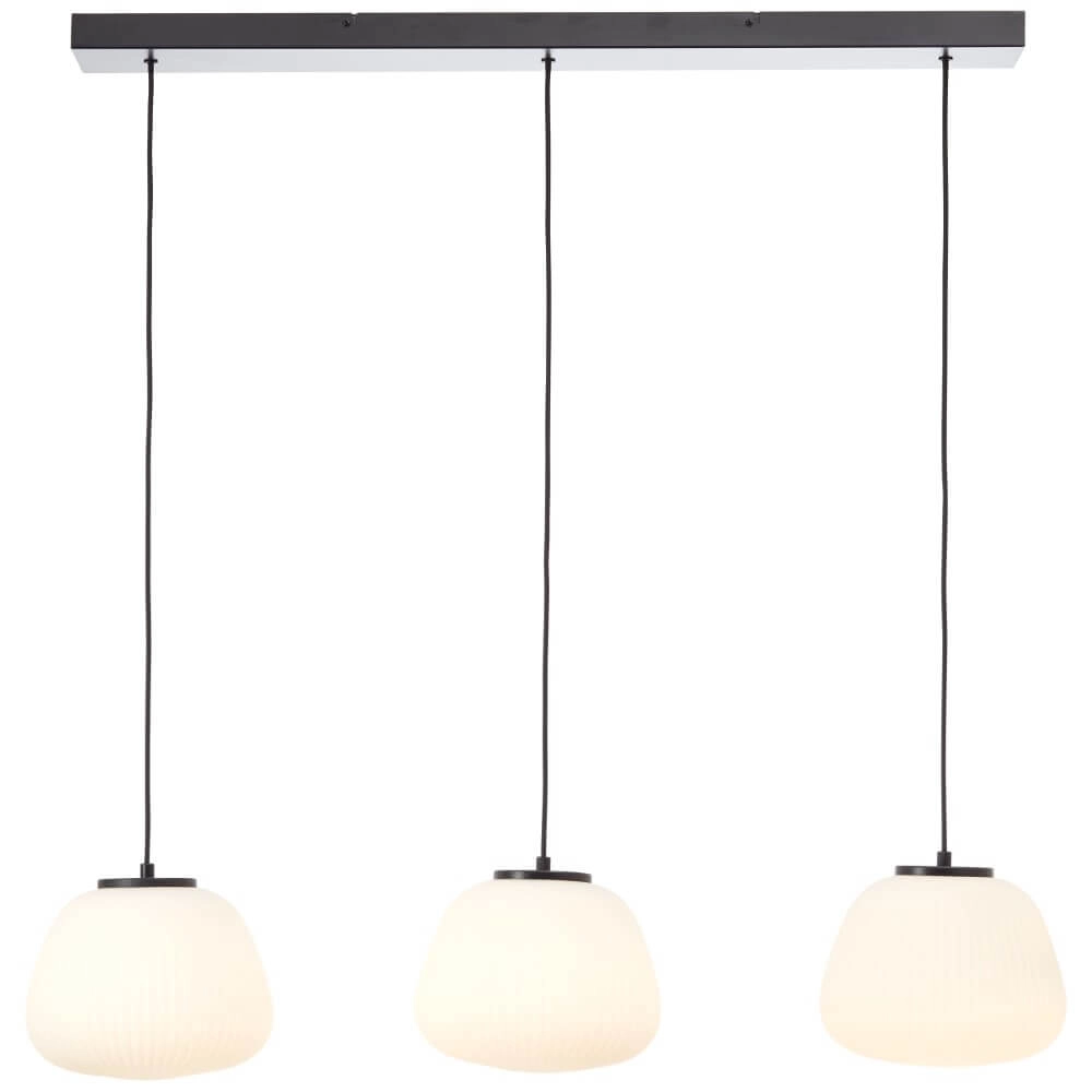 Hängelampe Kaizen 3-Licht-Schwarz mit Weiß