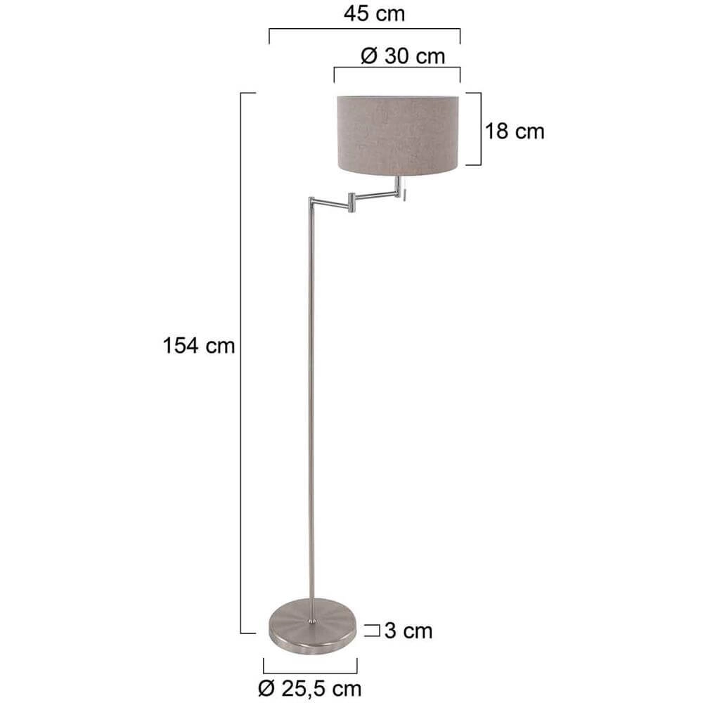 Stehlampe Bella Metall mit grauem Farbton Steinhauer 8712746174533