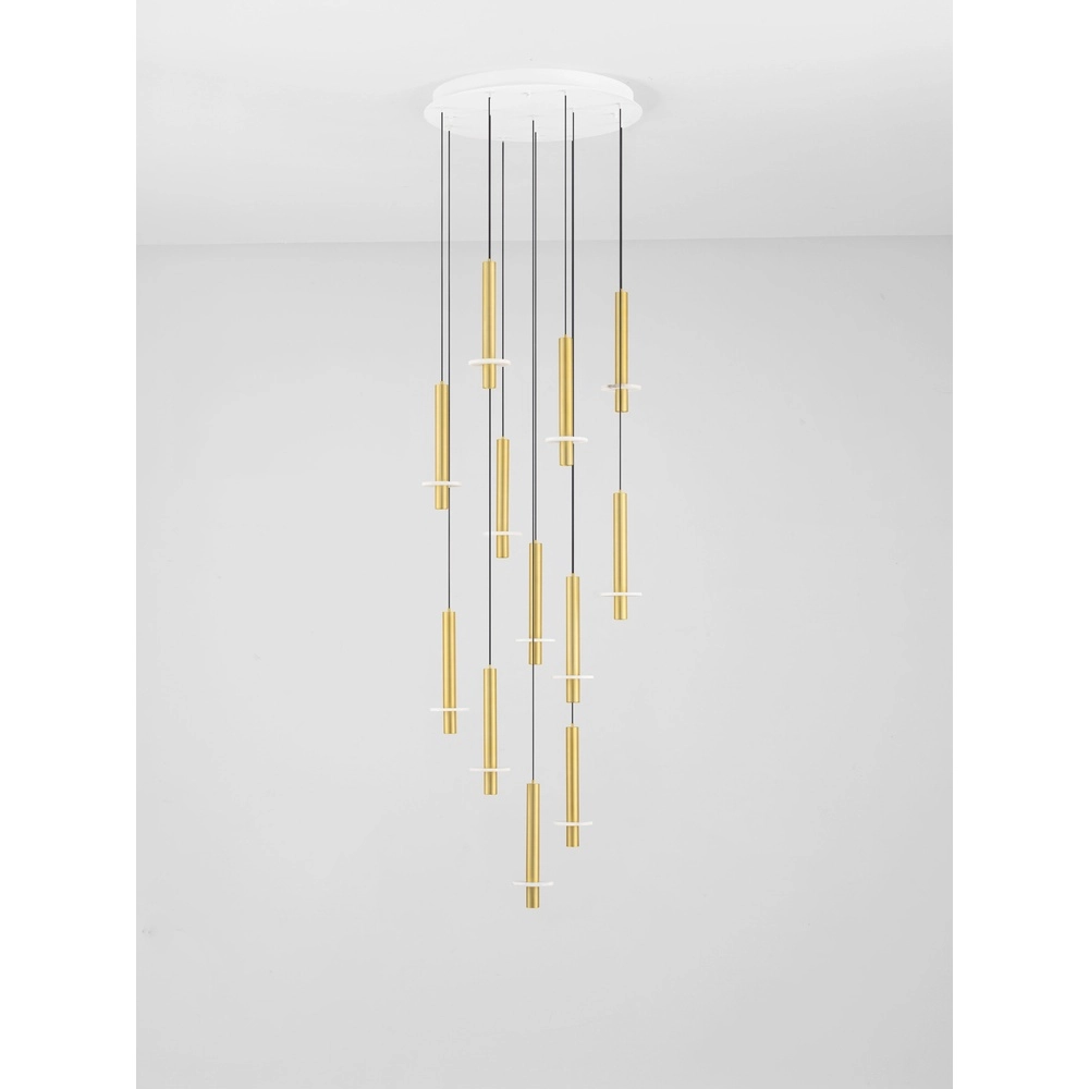 Design-Pendellampe Noemi Gold mit weißem Ø 62 cm Lyora 5212063503328