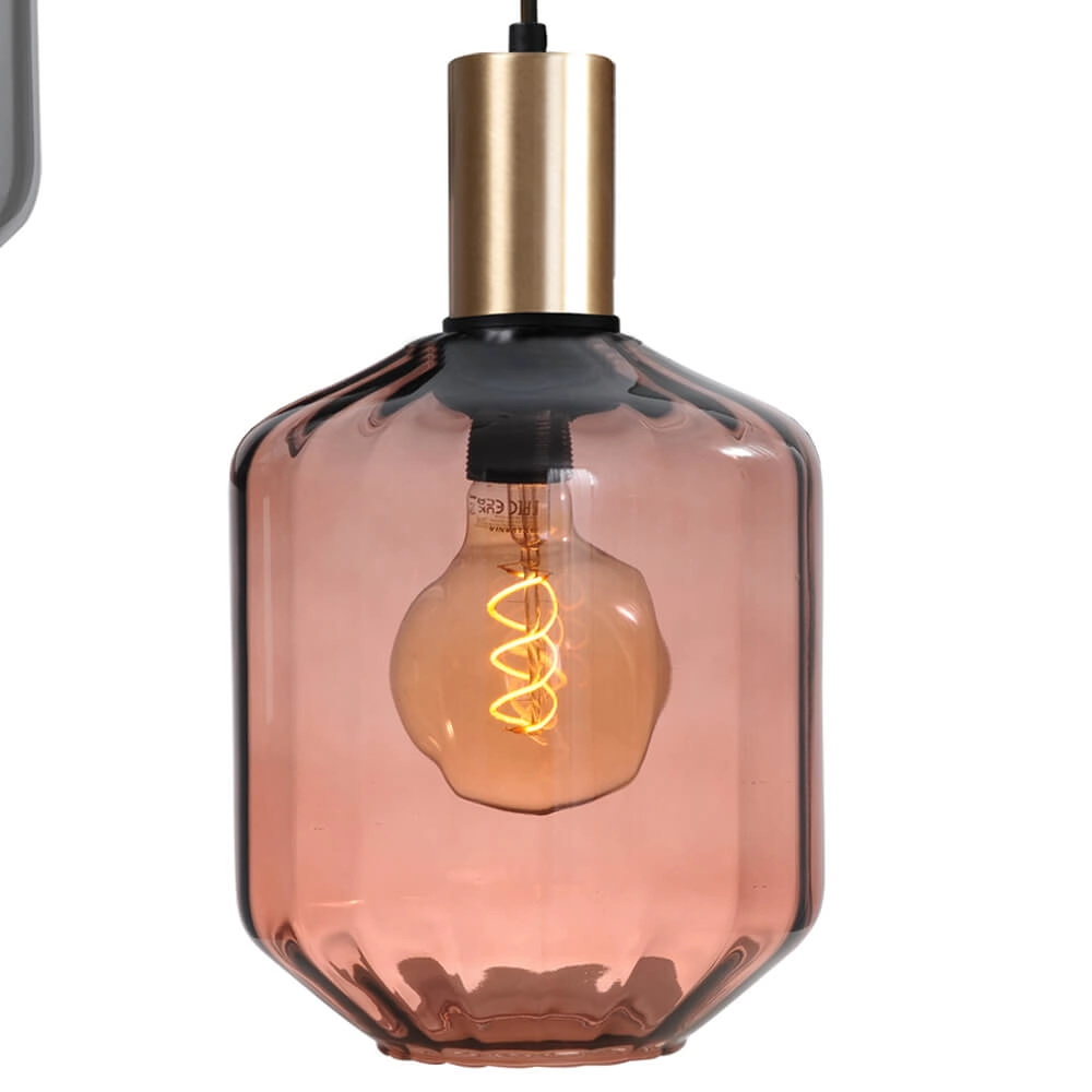 3-flammige Loft-Hängelampe - Gold - Porto mit Jagger-Brille Masterlight 8718121270975