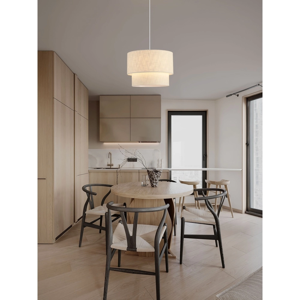 Leinen-Pendellampe Karen Ø 50cm Lyora 5212017493965