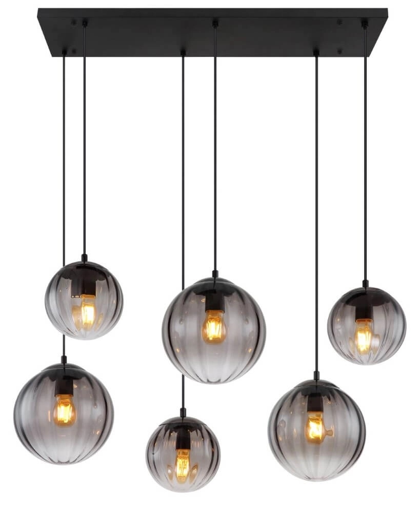 Hängelampe mit 6 Leuchten Dallerta Rauchglas Globo 9007371455560