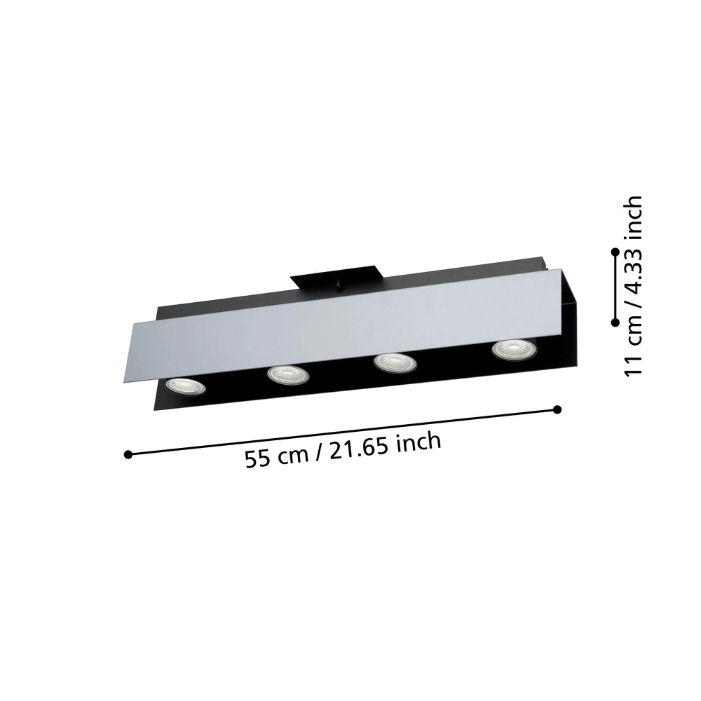 Deckenlampe Viserba 4-Licht weiß und schwarz Eglo 9002759973971