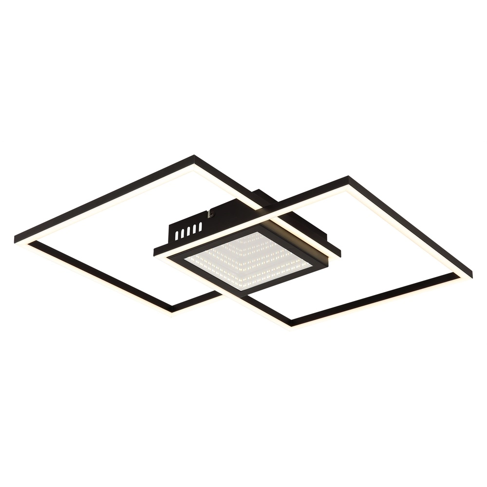 Moderne Deckenlampe Saunders Schwarzes Quadrat