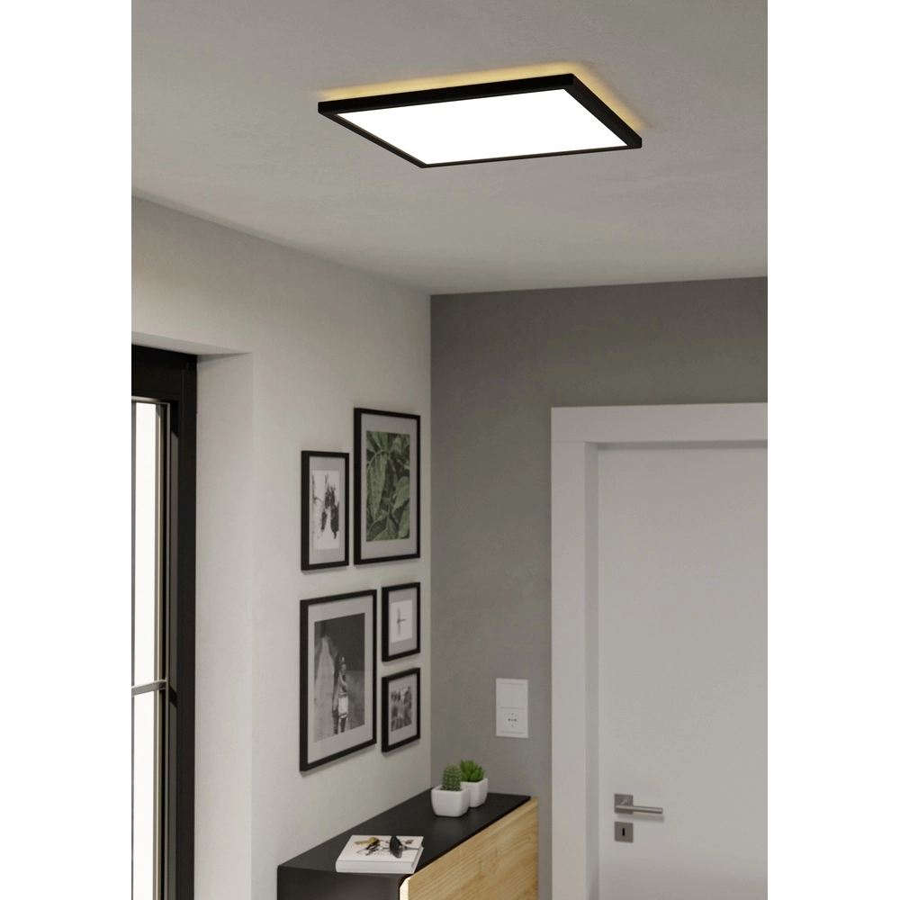 Deckenlampe im Badezimmer Rovito Quadrat – Schwarz – 39x39 cm Eglo 9008606329885