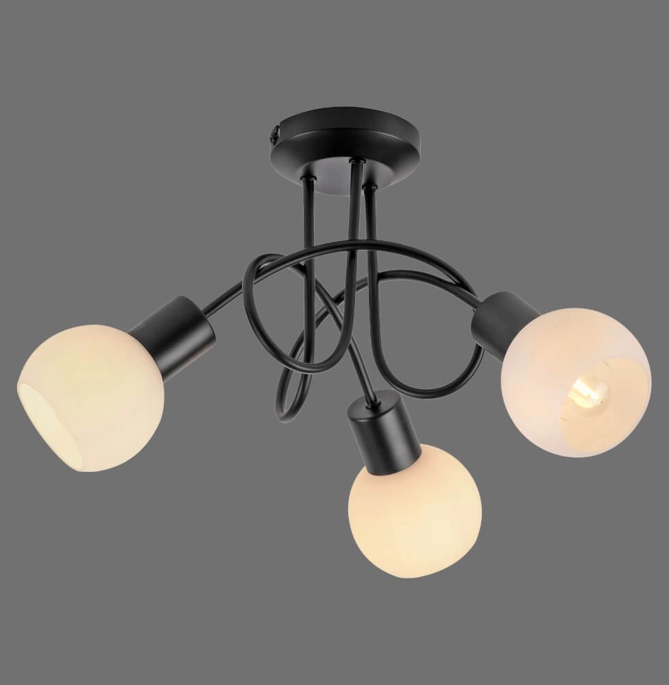 Schwarze Deckenleuchte Loki 3-Licht-Locke Just Light 4043689000783