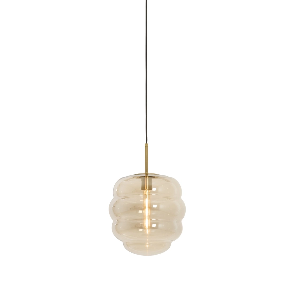 Ø 30cm Pendellampe Misty mit Bernsteinglas Light & Living 8717807645663