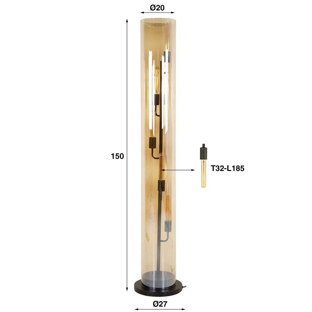 Glas-Stehlampe Tube 150 cm Lyora 8716803511767