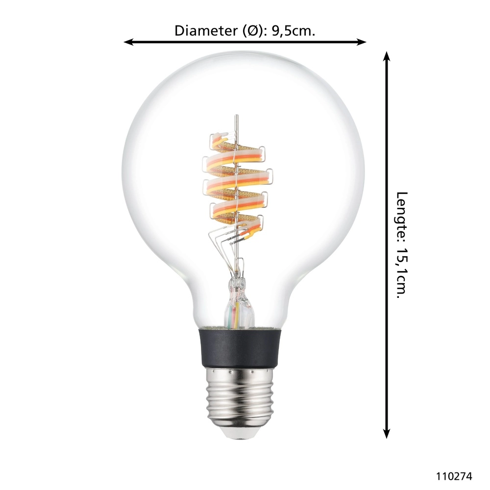 LED-Lampenkugel Zigbee E27 4,9 W - 400 lm - 3000 K - G95 Eglo 9008606305926