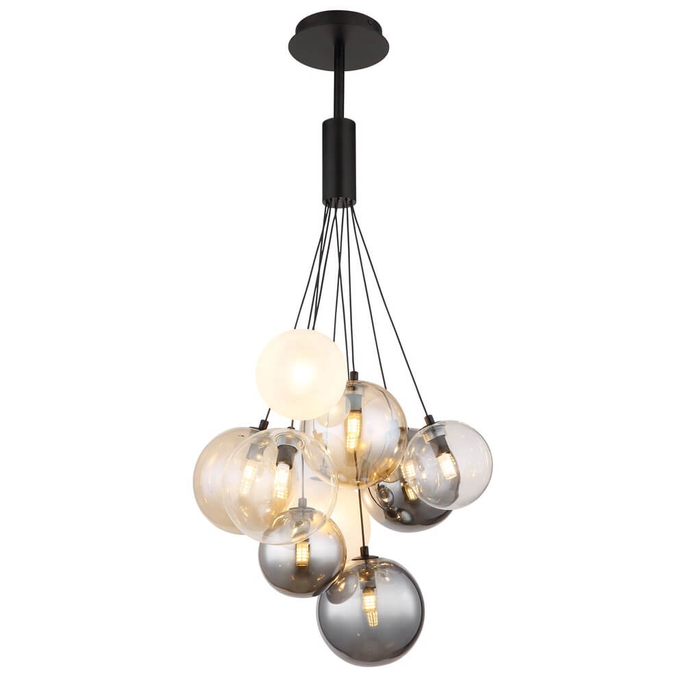 Schwarze Pendelleuchte Ballgi Glas Globo 9007371453160
