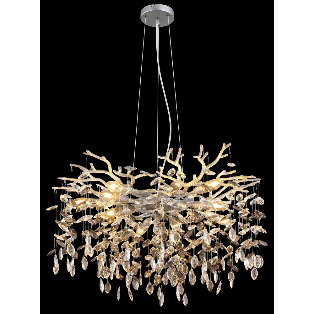 Pendellampe Queena silbergrau Ø 80cm Globo 9007371533671