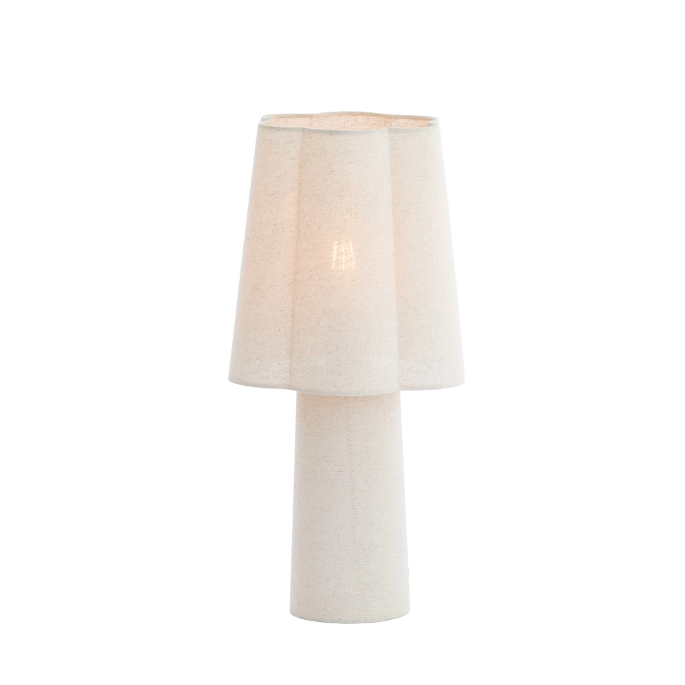 Tischlampe Musaby Organische Form – weißes Leinen Light & Living 8717807784232