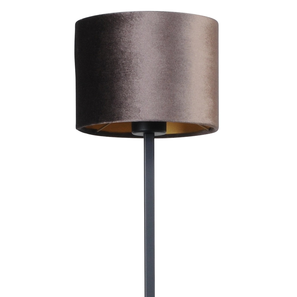 Schwarze Stehlampe Venus 150cm mit braunem Lampenschirm Masterlight 8718121204260