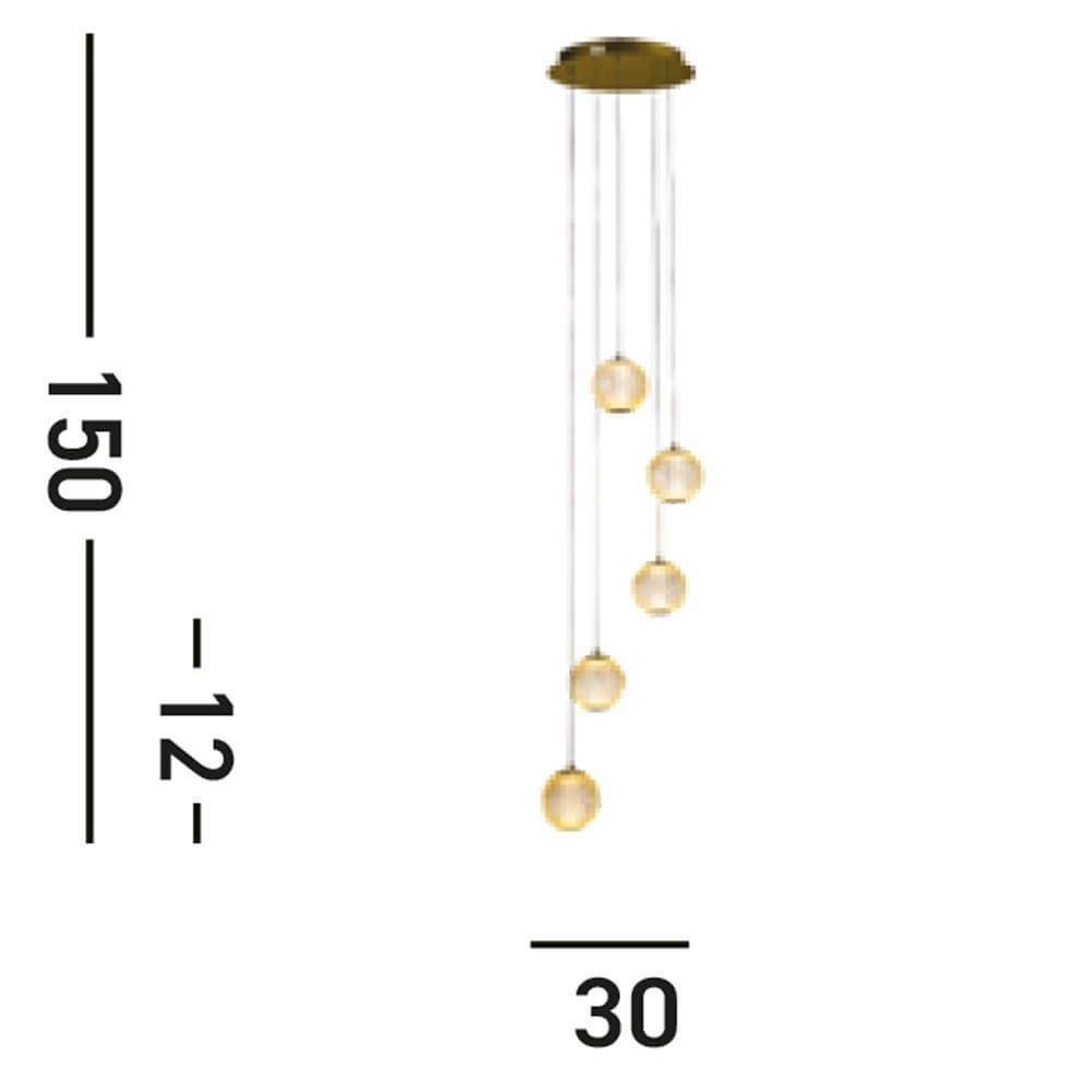 5-flammige Vide-Pendelleuchte Allure Orientalisch Searchlight 5053423273990