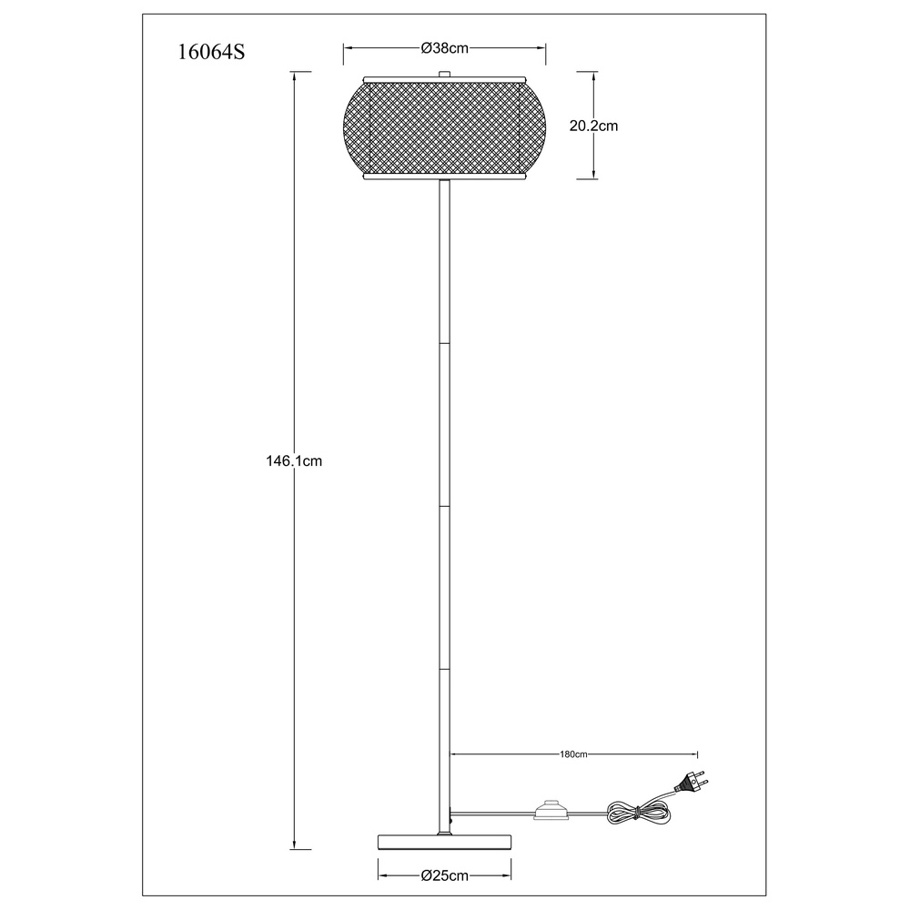 Stehlampe Bambora mit Bambus Ø 38 cm Globo 9007371569861