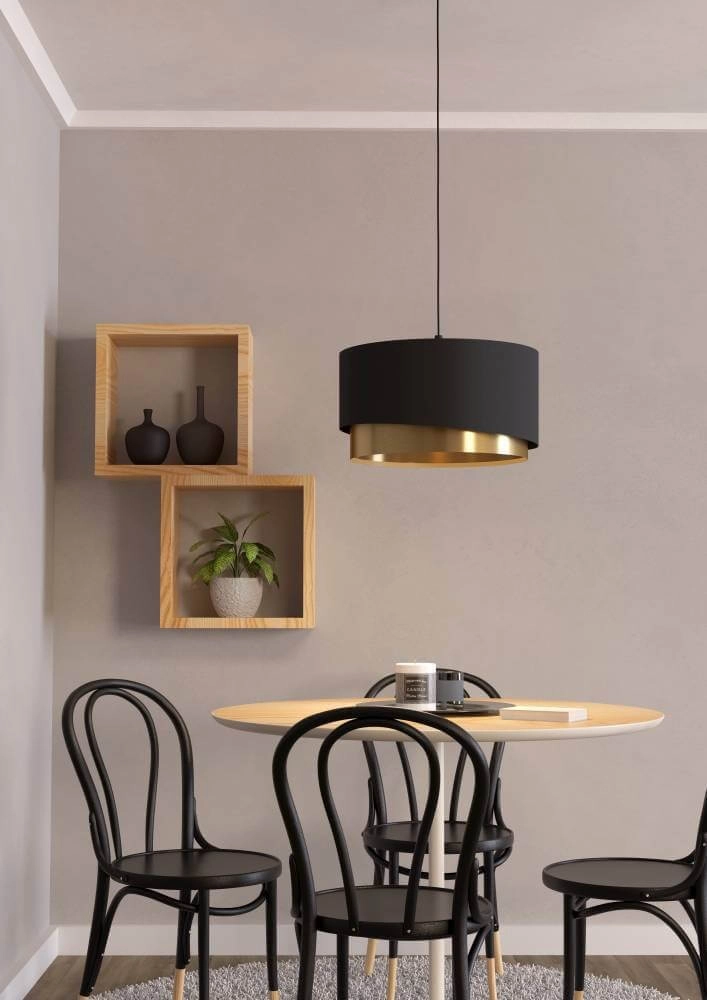Hängelampe schwarz mit Gold Manderline Ø 45cm Stars of Light 9002759399252