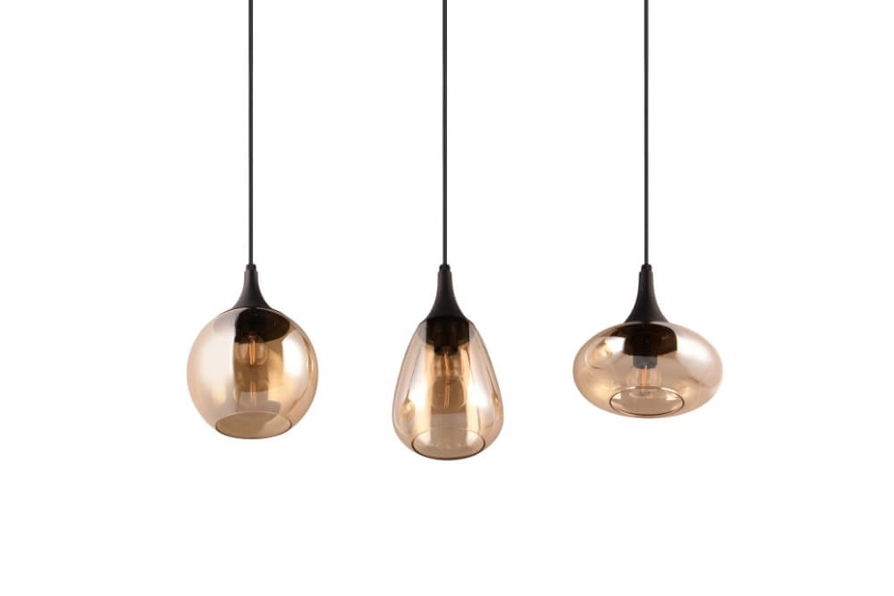 Hängelampe mit 3 Leuchten Lumina mit Braunglas Trio 4017807597080