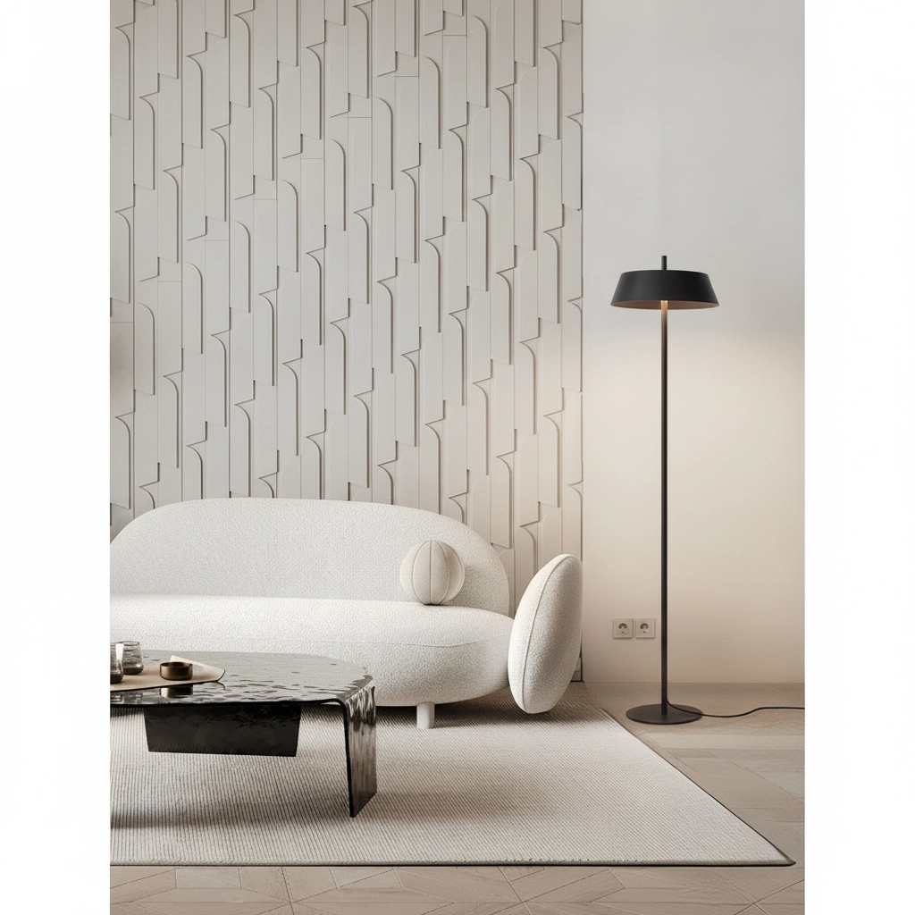 Elegante Stehlampe Velio Schwarzes Design