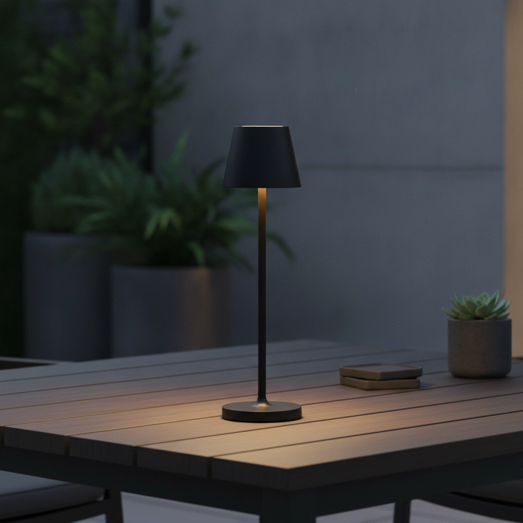 Tischlampe Petit Schwarz wiederaufladbar