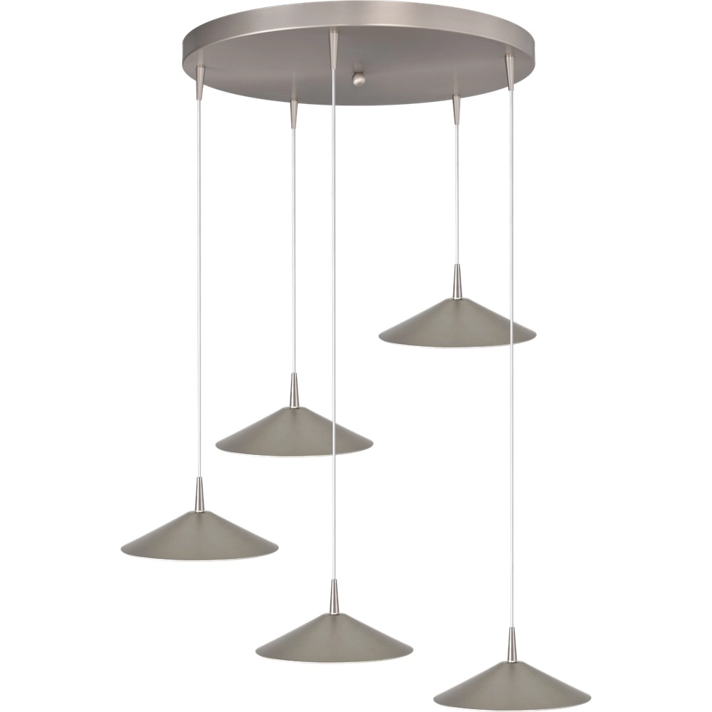 5-Licht Pendellampe Ceppo Nickel Ø 22 cm rund
