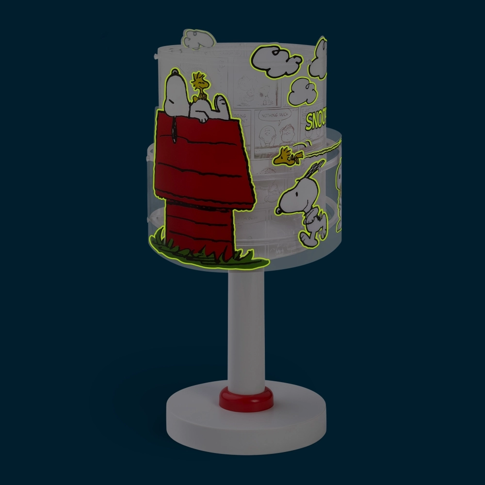 Tischlampe Snoopy weiß mit rot Dalber 8420406763019