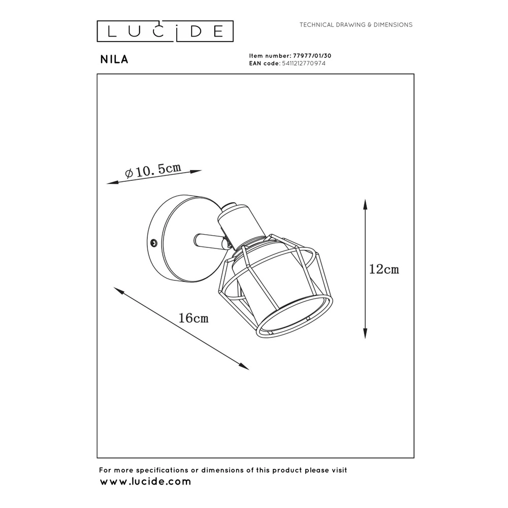 Deckenlampe Nila Schwarz Lucide 5411212770974