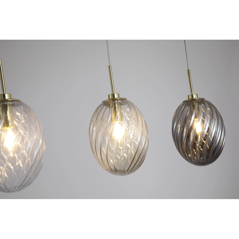 3-flammige Pendelleuchte Whirl Gerade farbiges Glas Searchlight 5053423299372