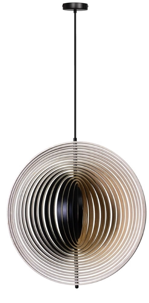 Design-Hängelampe Woody schwarz mit Holz Ø 59cm ETH 8720195307549