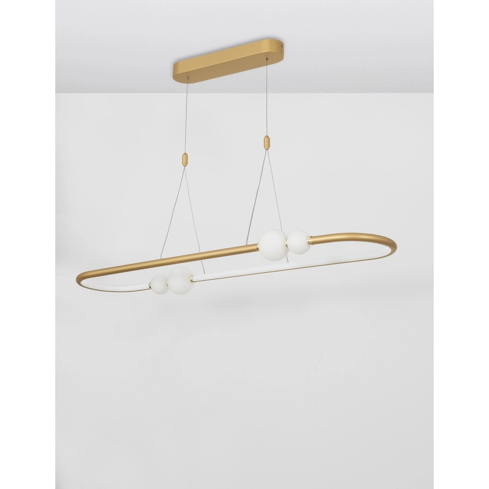 Pendelleuchte Celia Gold mit weißem Oval Lyora 5212017429346