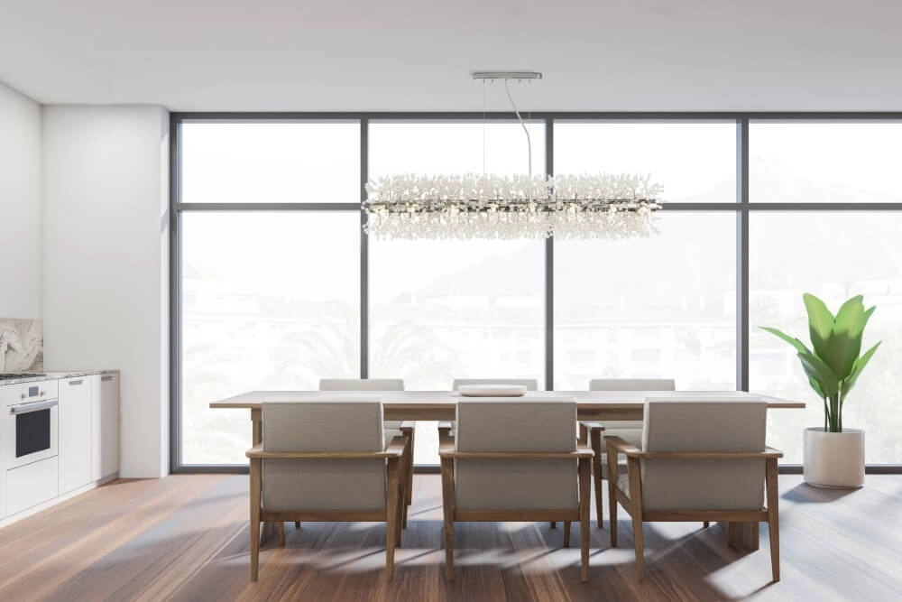 Design-Hängelampe Sunburst 1m Chrom Searchlight 5053423250755