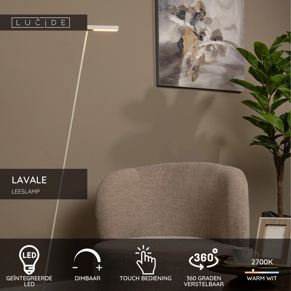 Design-Leselampe Lavale Weiß Lucide 5411212441669