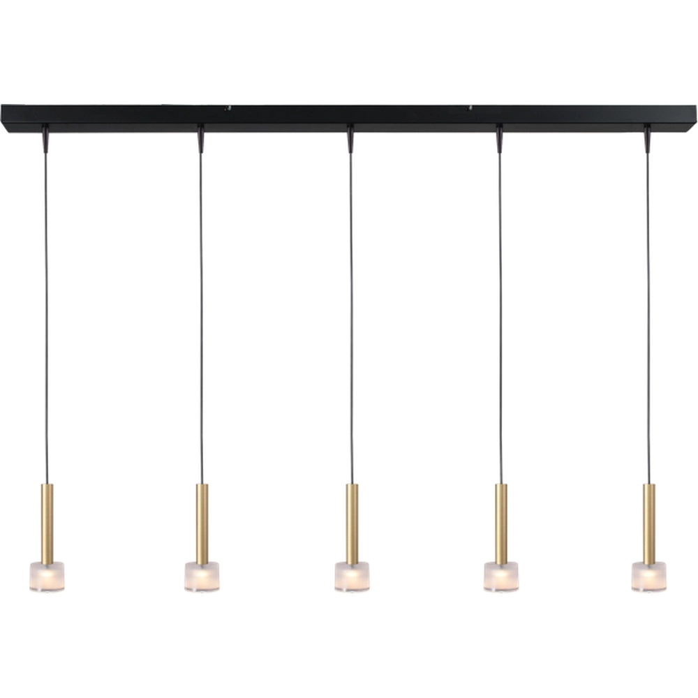 5-Licht Pendellampe Fabro LED – Mattes Gold