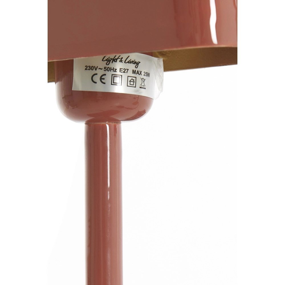 Nachttischlampe Elenie 20x10 cm – glänzende dunkle Koralle Light & Living 8717807818708