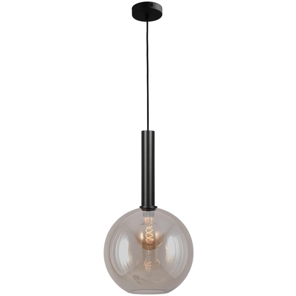 Hängelampe Ø 30cm Bella 2 Schwarz mit goldenem Glas