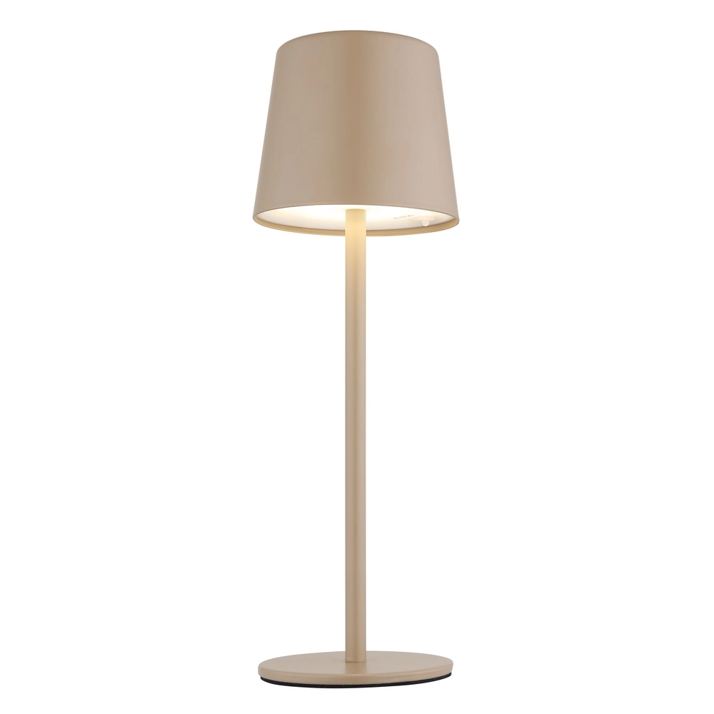 Moderne Tischleuchte Vancouver Sand Braun Wiederaufladbar Globo 9007371525478