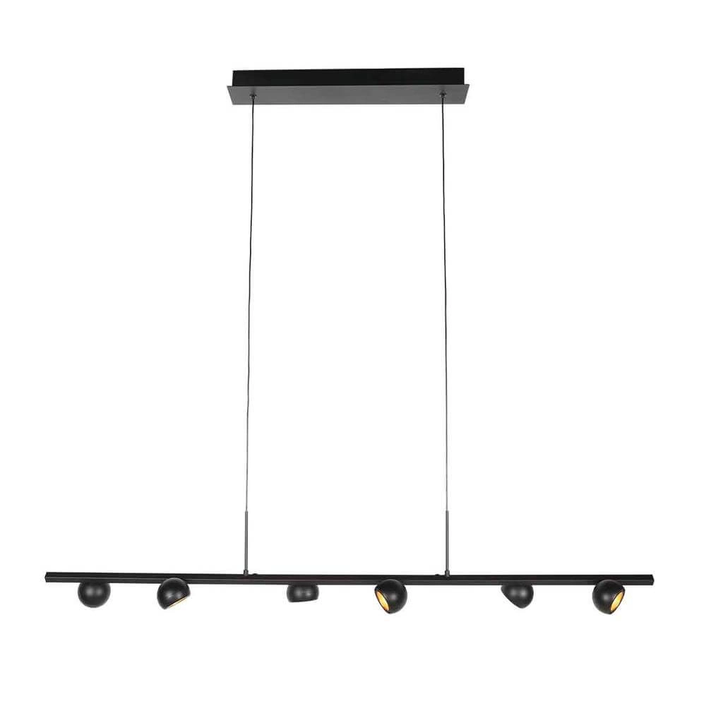 6-flammige Pendelleuchte Marcadore gerade schwarz Steinhauer 8712746176643