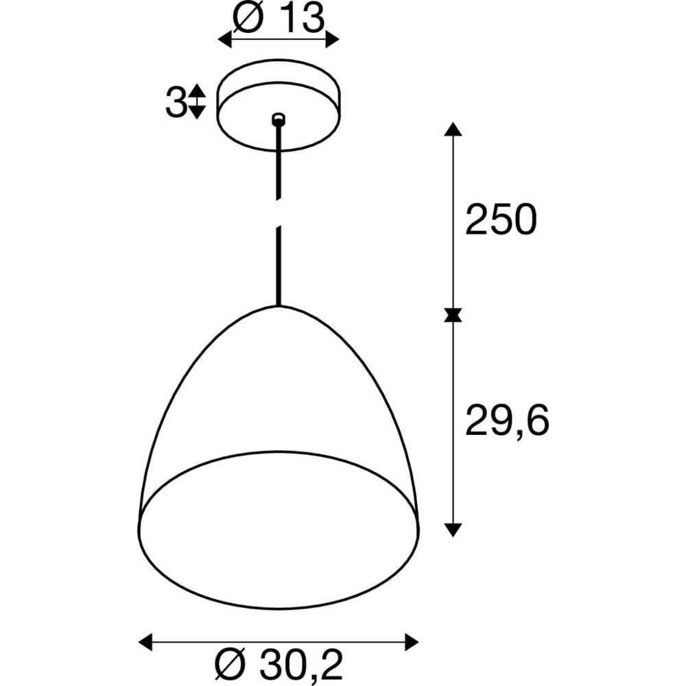 Schlanke Pendelleuchte New Para Cone 20 schwarz Ø 20cm SLV 4024163293525