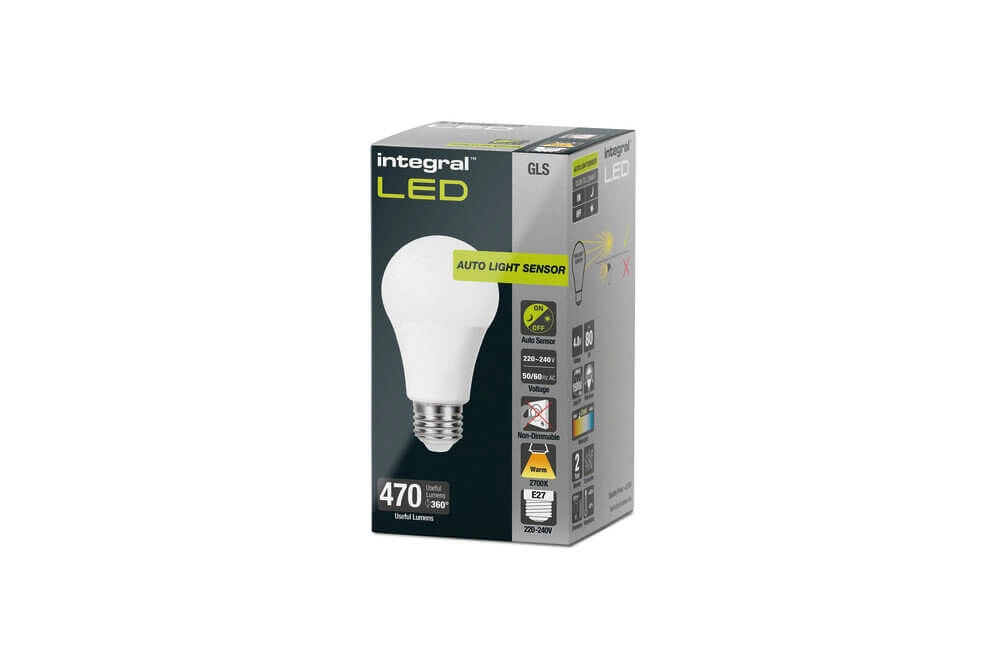 LED-Lampe 4,8W - E27 - 470lm - 2700K mit Dämmerungssensor Lyora 5055788322269