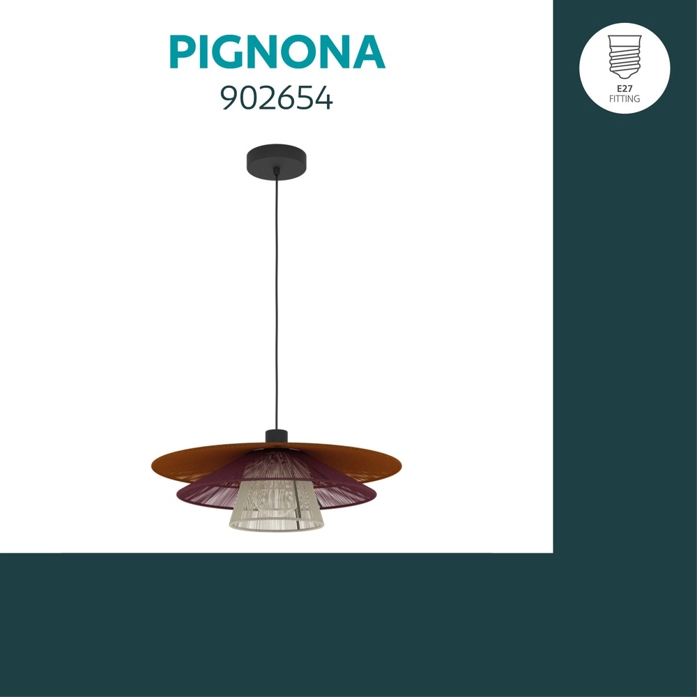 Draht-Pendellampe Pignona Ø 50 cm gefärbt Eglo 9008606391158