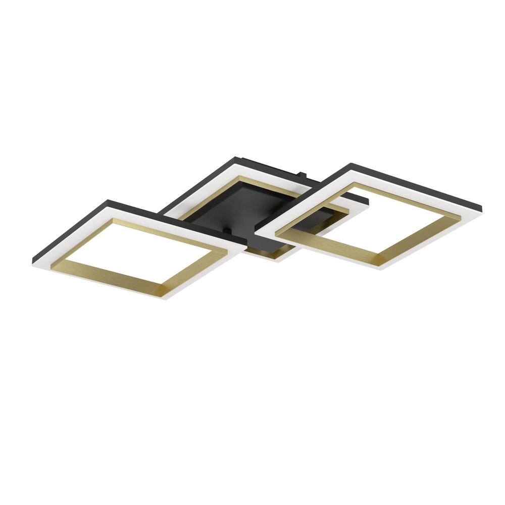LED-Deckenlampe Calliera Quadrat – Schwarz mit Gold Eglo 9008606316144