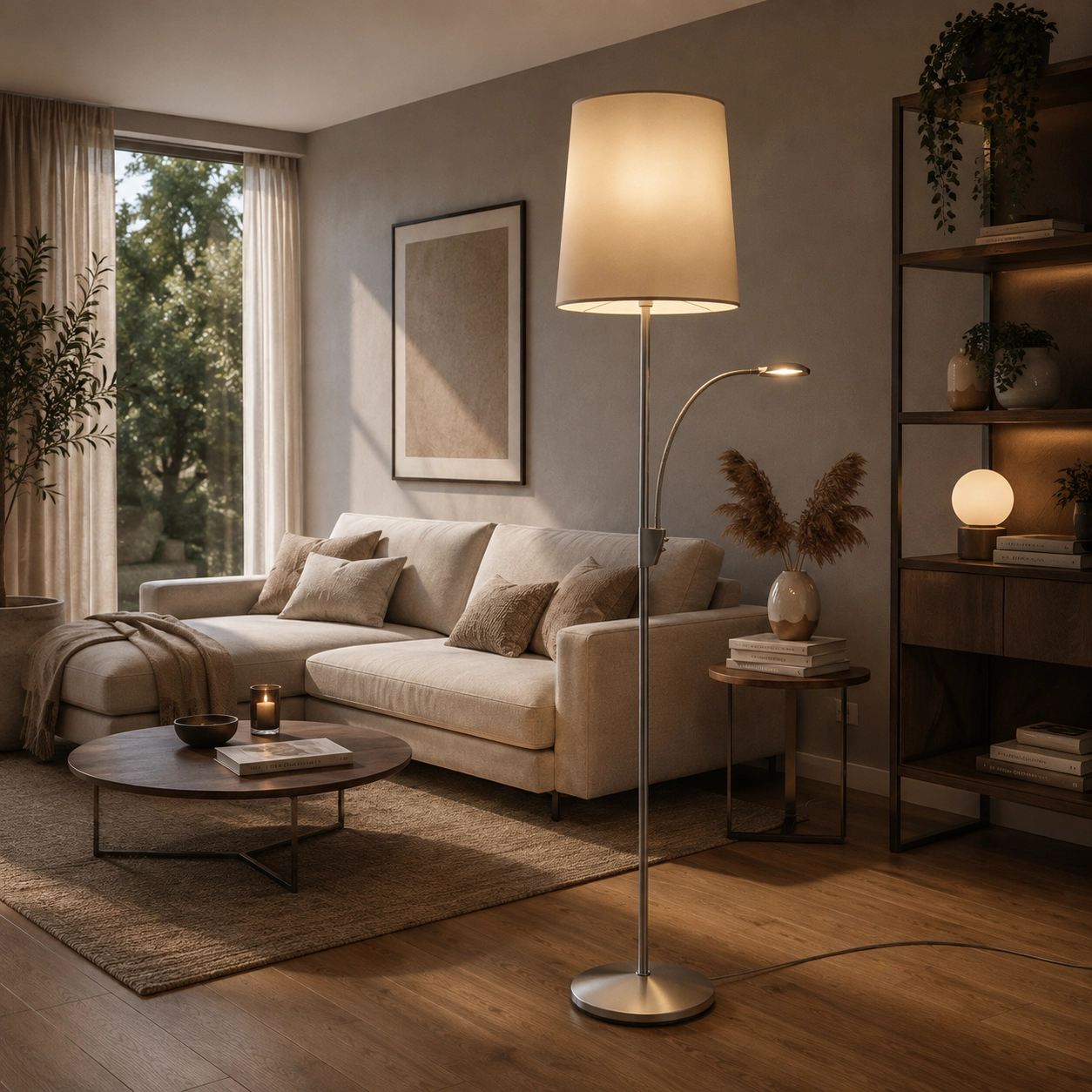 Große Tischlampe Serie 1005 mit Leselampe